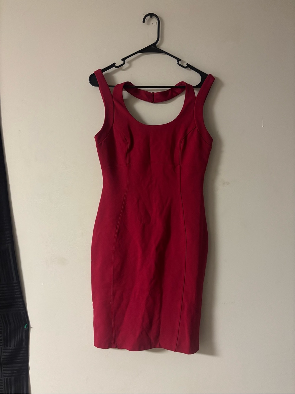 Mystic LA Red Bodycon Sheath Mini Dress Size L Y2K Sleeveless Cocktail
